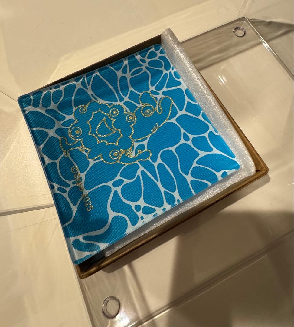 【完売品】　EXPO2025 ミャクミャク 金彩ガラストレイ ミャクミャク 金箔 ガラストレー 神奈川沖浪裏(金) 箔名画 葛飾北斎