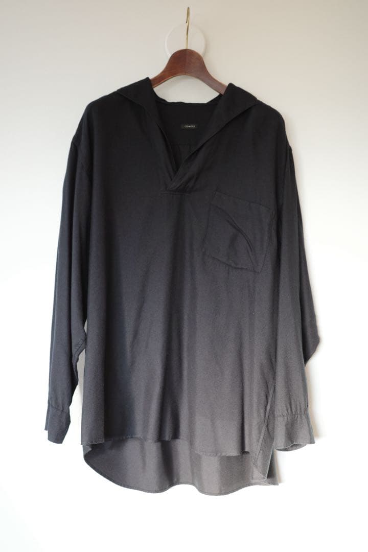 COMOLI シルクネル スキッパーシャツ　サイズ3 COMOLI (コモリ) シルクネル スキッパーシャツ