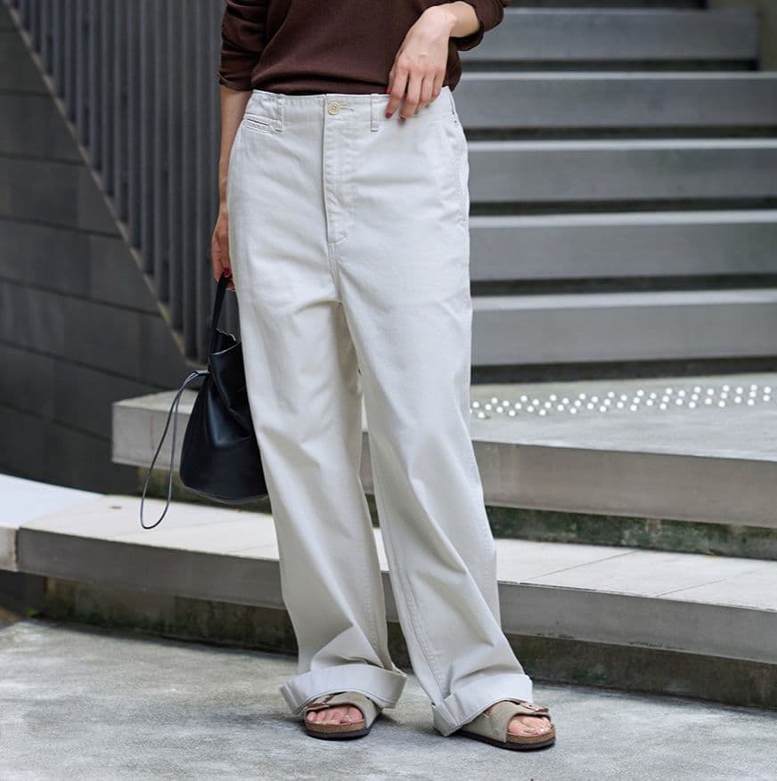 23ss FRAMeWORK CHINO PANTS ナチュラル 38 ≪追加≫TUCK CHINO パンツ2（チノパンツ）｜FRAMeWORK（フレーム